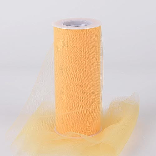 Light Gold 6 Inch Tulle Fabric Roll 25 Yards